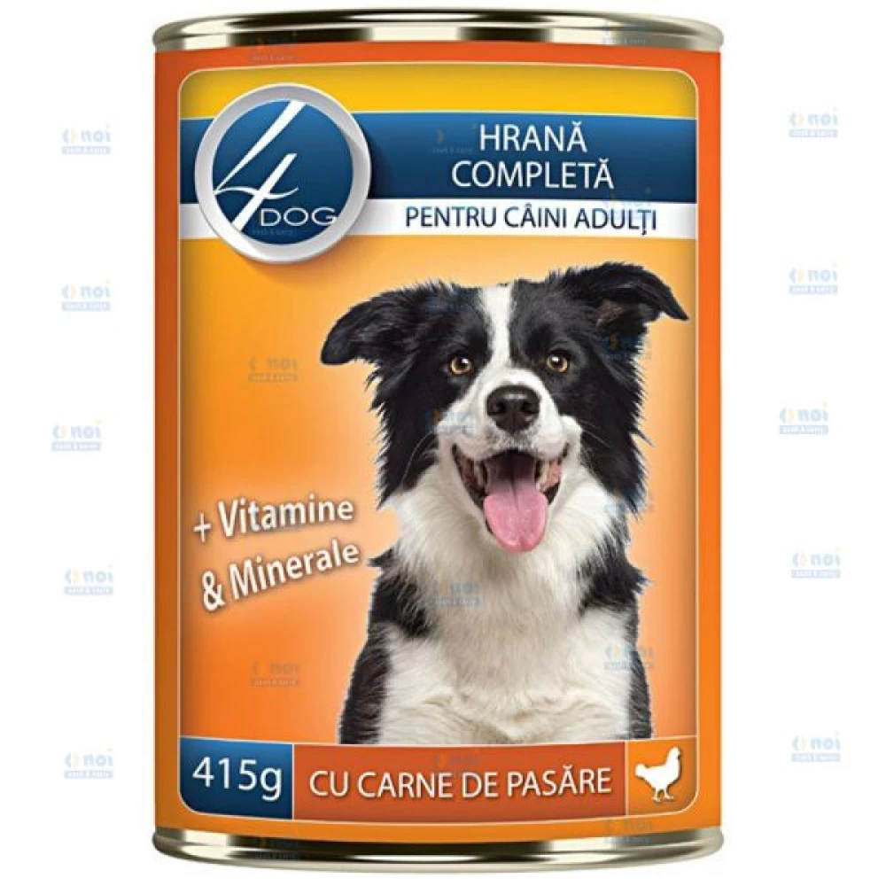 4DOG Conserva cu Carne de Pui 415g Hrană Umedă pentru caini