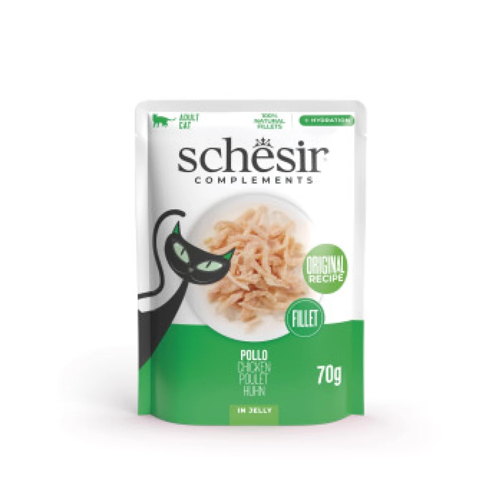 Schesir Cat Plic Pui in Jeleu 70gr Hrană Umedă pentru Pisici