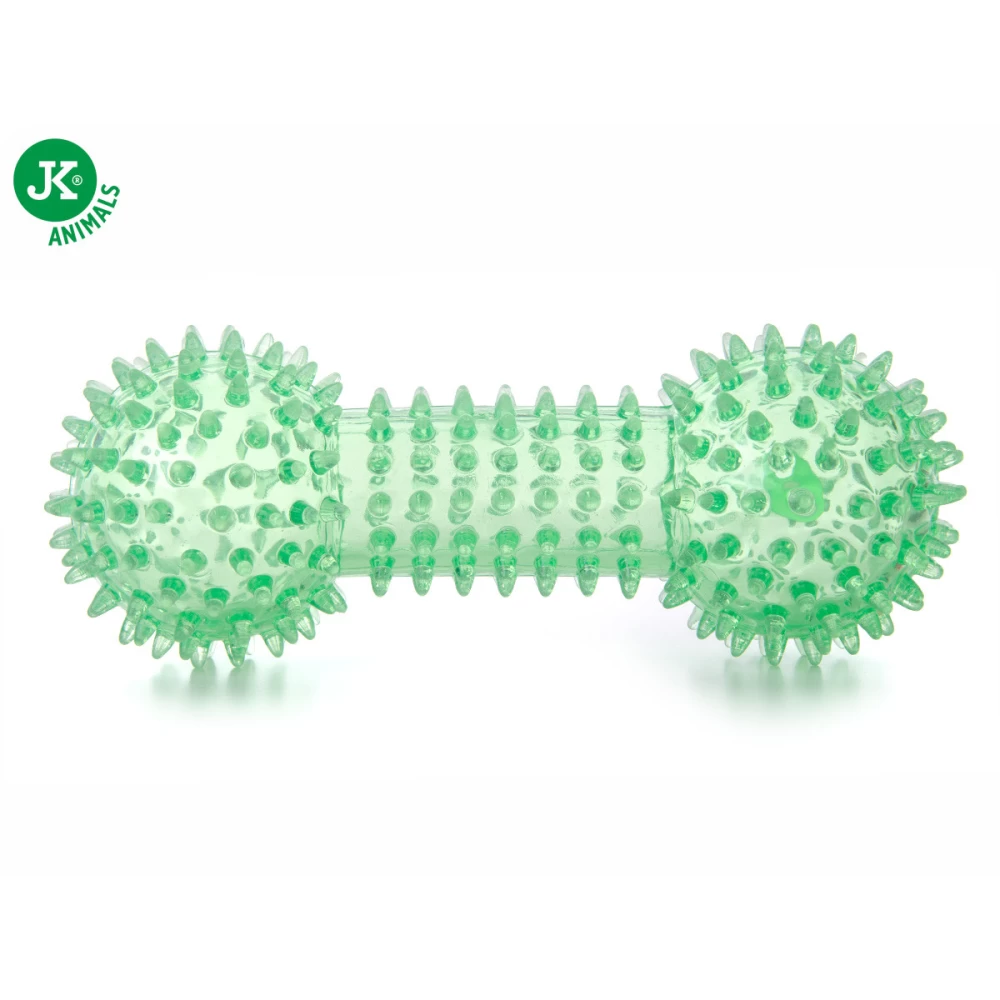 Jk Animals Jucarie Caine Gantera cu Tepi TPR Verde 15 cm