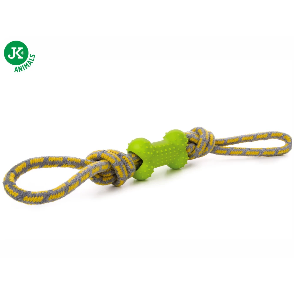 Jk Animals Jucarie Caine Os cu Sfoara TPR Verde 40 cm