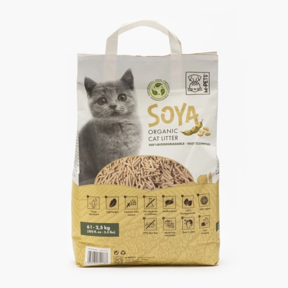 M-Pets Soya Asternut Igienic pentru Pisici Organic 6 L