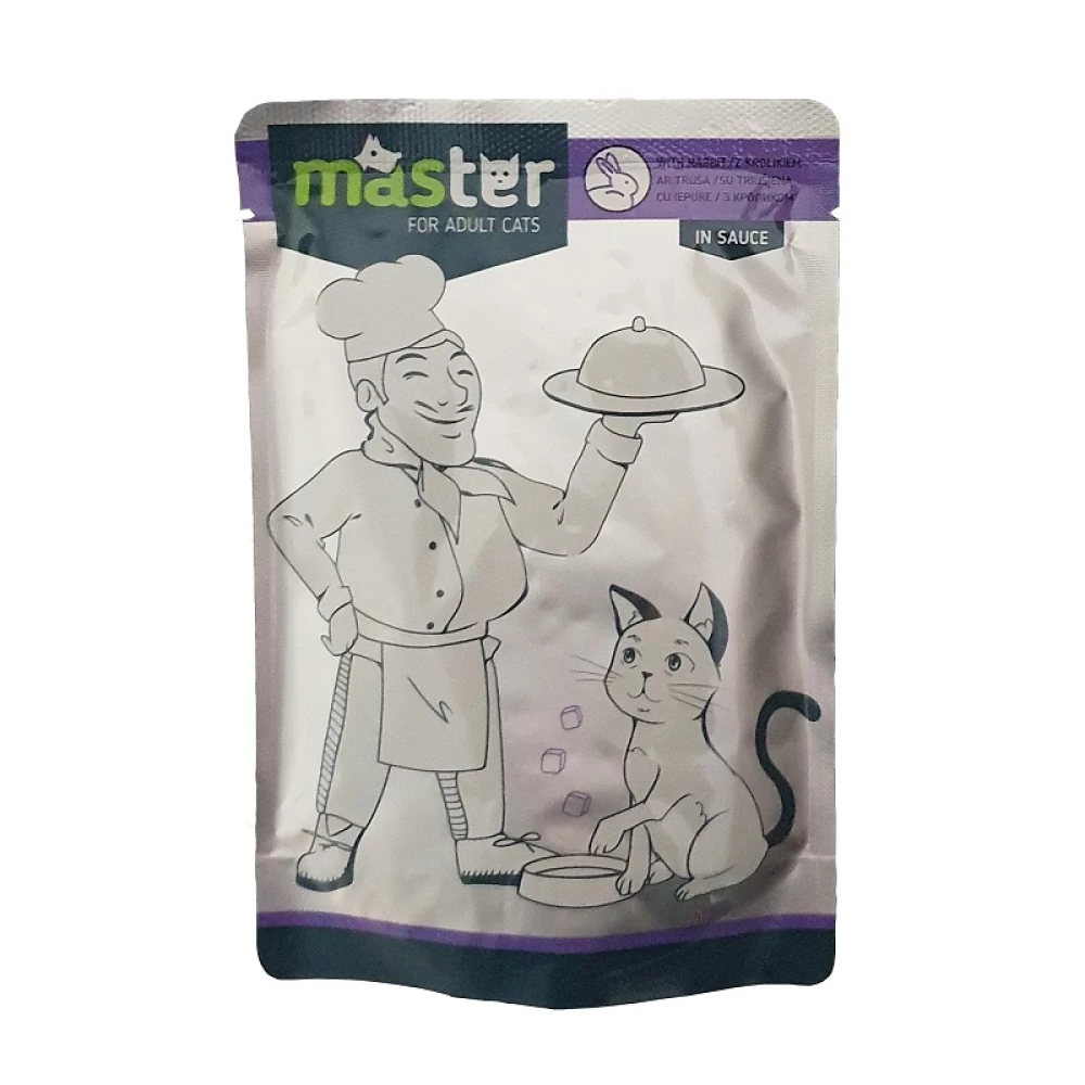 Master, Iepure, plic hrană umedă pisici, (în sos), 24 buc x 80g 