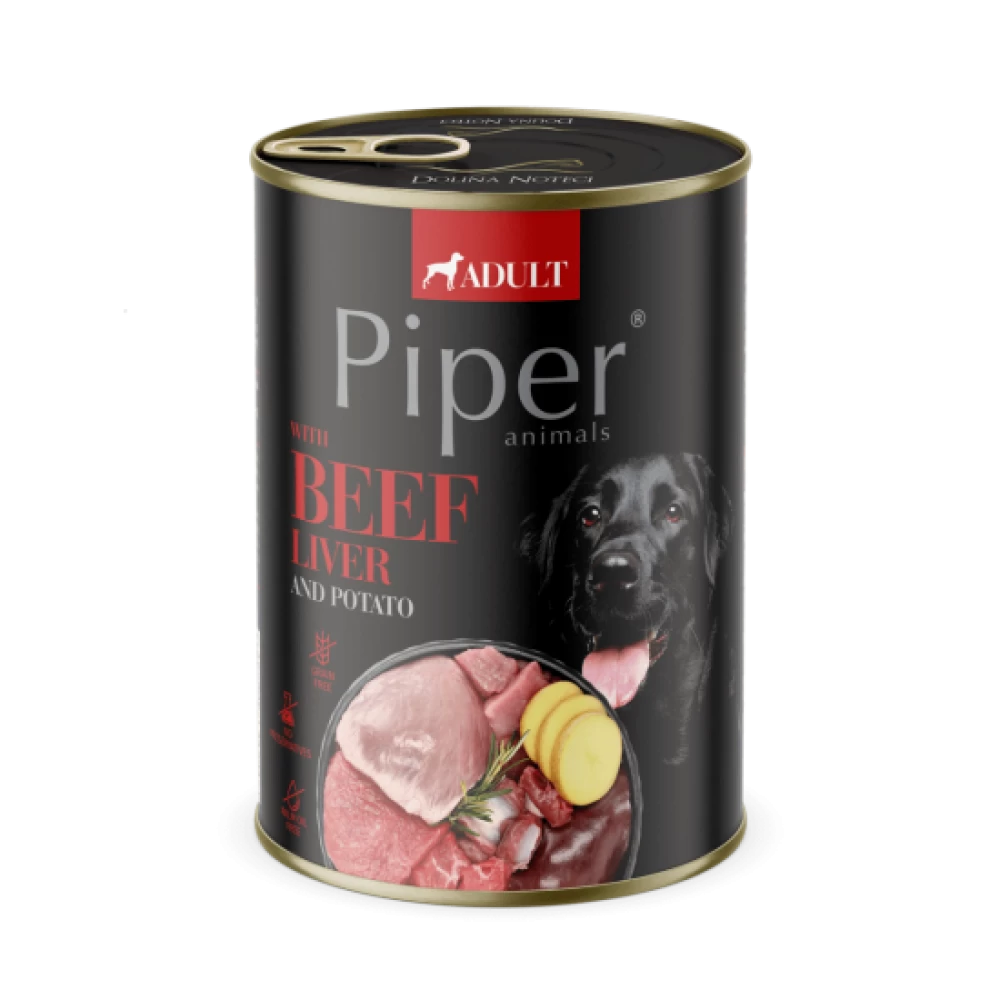 Piper Adult cu Ficat de Vita si Cartofi, 800 g Hrană Umedă pentru caini