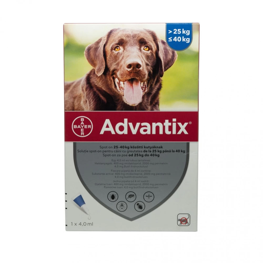 Advantix 400 Caini, 25 - 40 kg, 1 pipeta