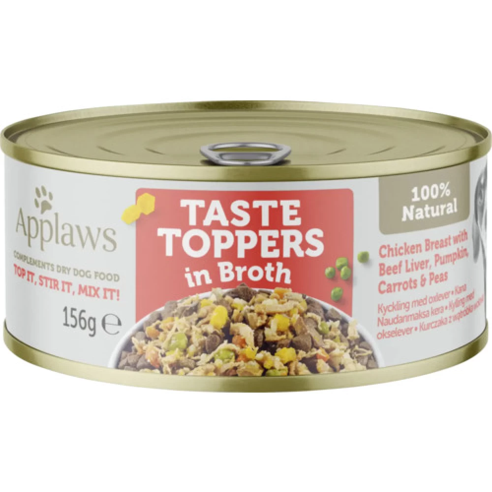 Applaws Taste Toppers Pui, ficat vită si Legume în supă 156 g