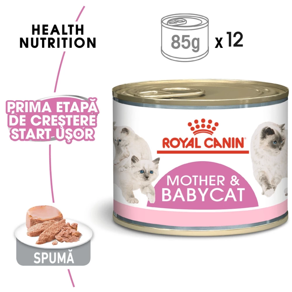 Royal Canin Babycat Mousse, 195 g Hrană Umedă pentru pisici