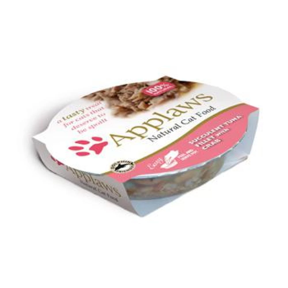 Applaws Cat Adult Bol Ton si Crab 60 g Hrană Umedă pentru pisici