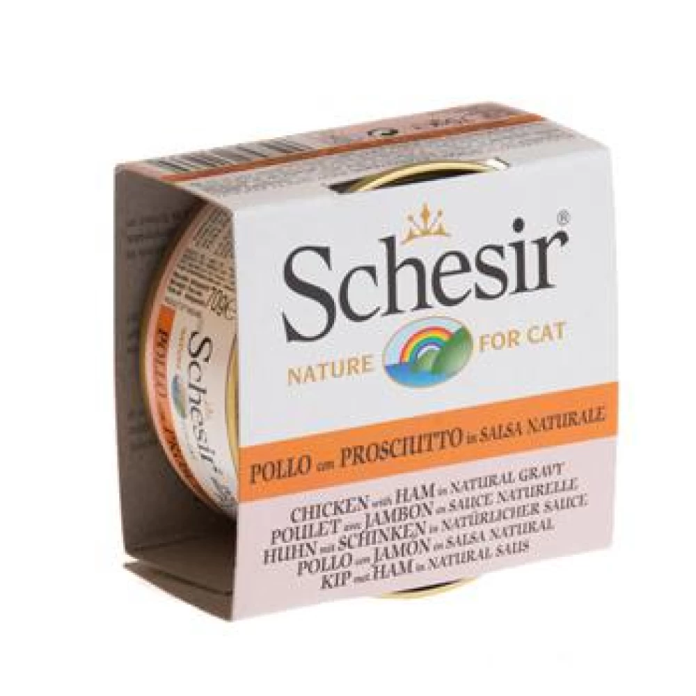 Schesir Cat Conserva Pui si Sunca in Salsa 70 g Hrană Umedă pentru pisici