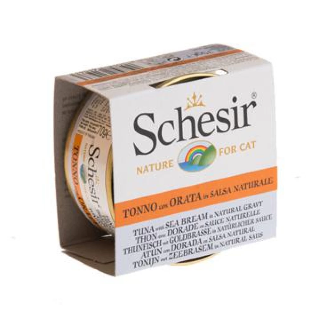 Schesir Cat Conserva Ton si Dorada in Salsa 70 g Hrană Umedă pentru pisici