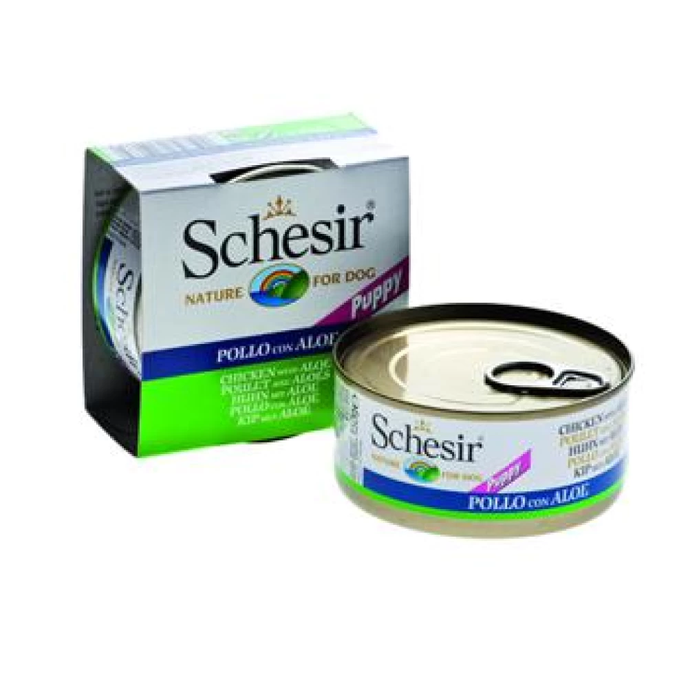 Schesir Dog junior pui fillet si aloe 150 g Hrană Umedă pentru caini