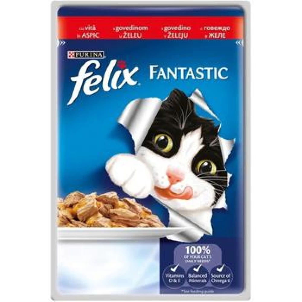 Felix Fantastic cu Vita, Plic 100 g Hrană Umedă pentru pisici