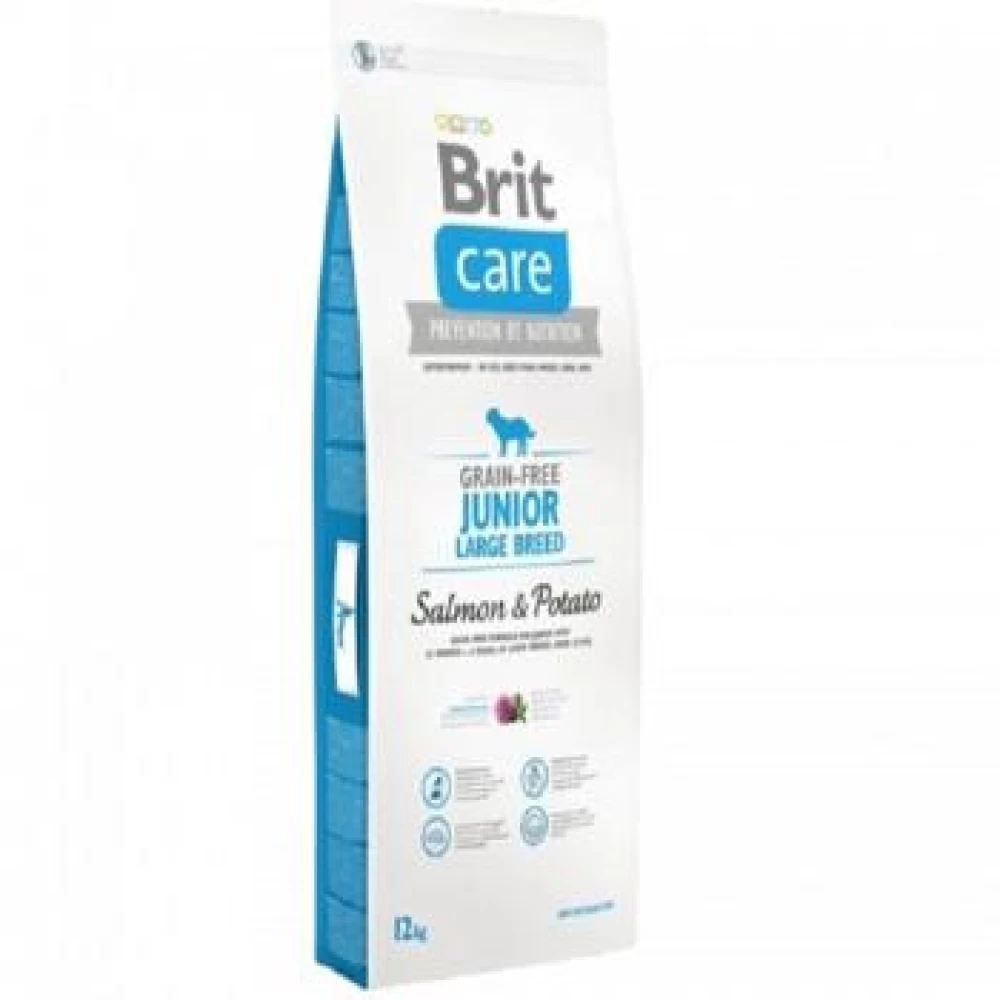 Brit Care Grain Free Junior Large Breed Somon si Cartofi, 12 kg Hrană Uscată pentru caini