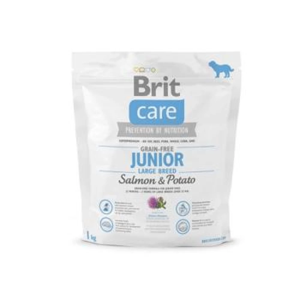 Brit Care Grain Free Junior Large Breed Somon si Cartofi, 1 kg Hrană Uscată pentru caini