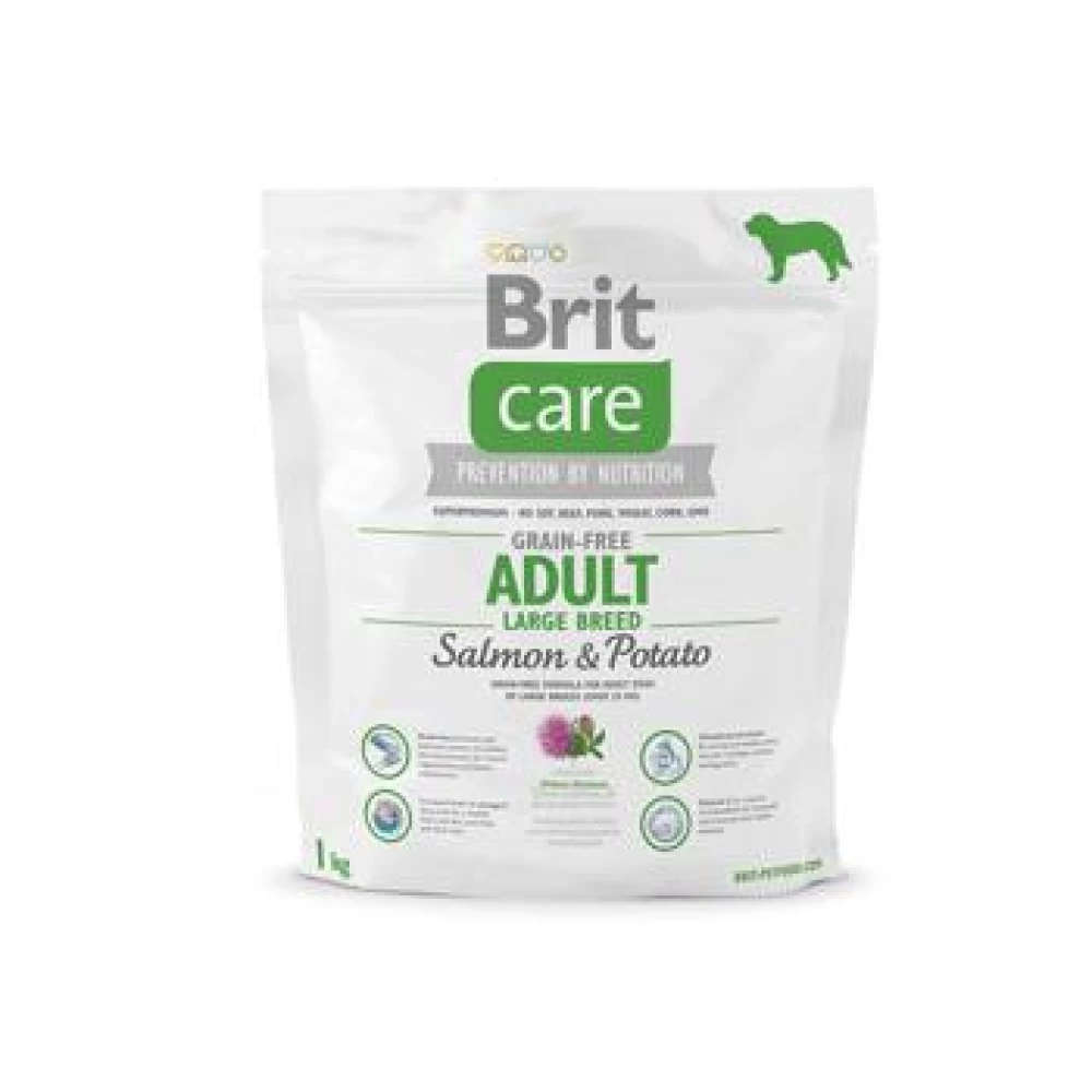 Brit Care Grain Free Adult Large Breed Somon si Cartofi, 1 kg Hrană Uscată pentru caini