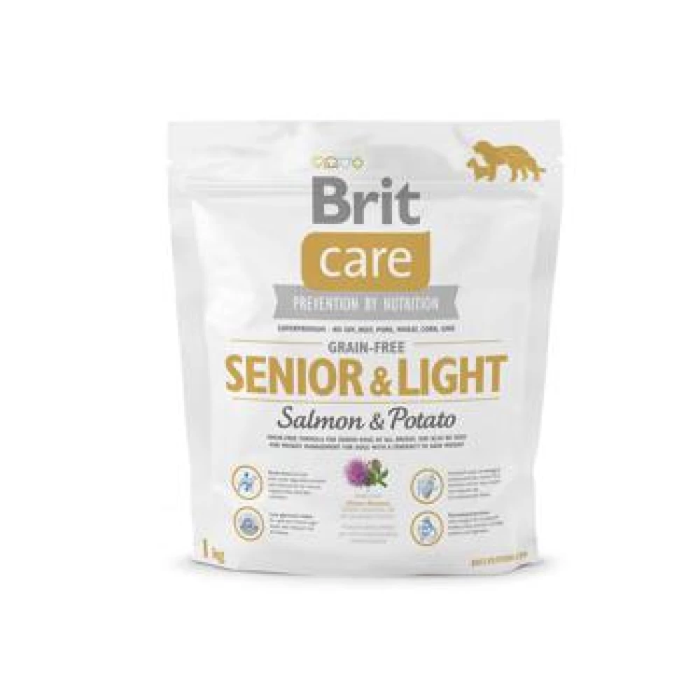 Brit Care Grain-Free Senior Somon si Cartofi, 1 kg Hrană Uscată pentru caini