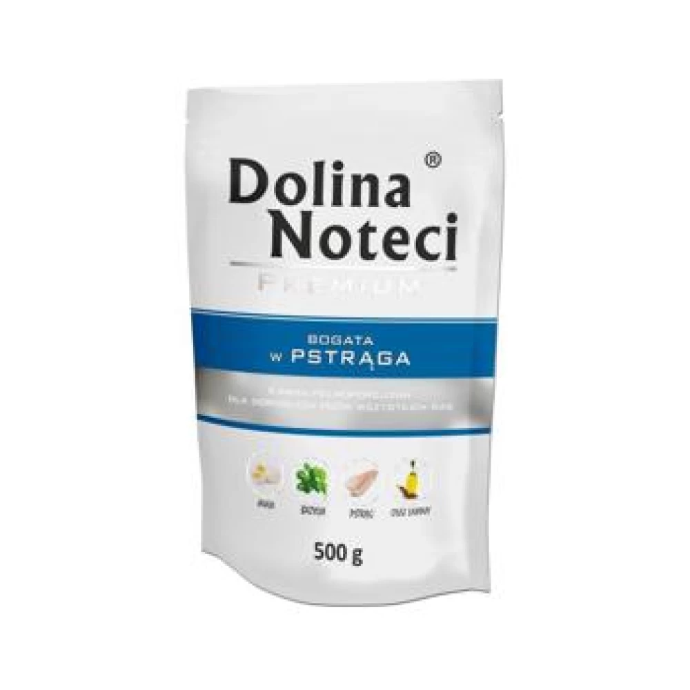 Dolina Noteci Plic Pastrav 500 g Hrană Umedă pentru caini