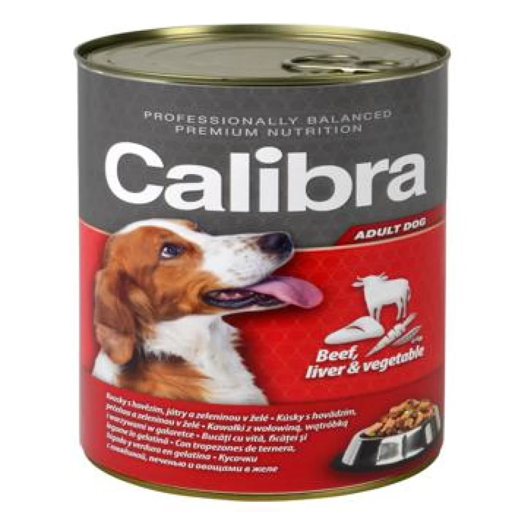 Calibra Dog Conserva Beef Liver and Vegetables in Jelly 1240 g Hrană Umedă pentru caini