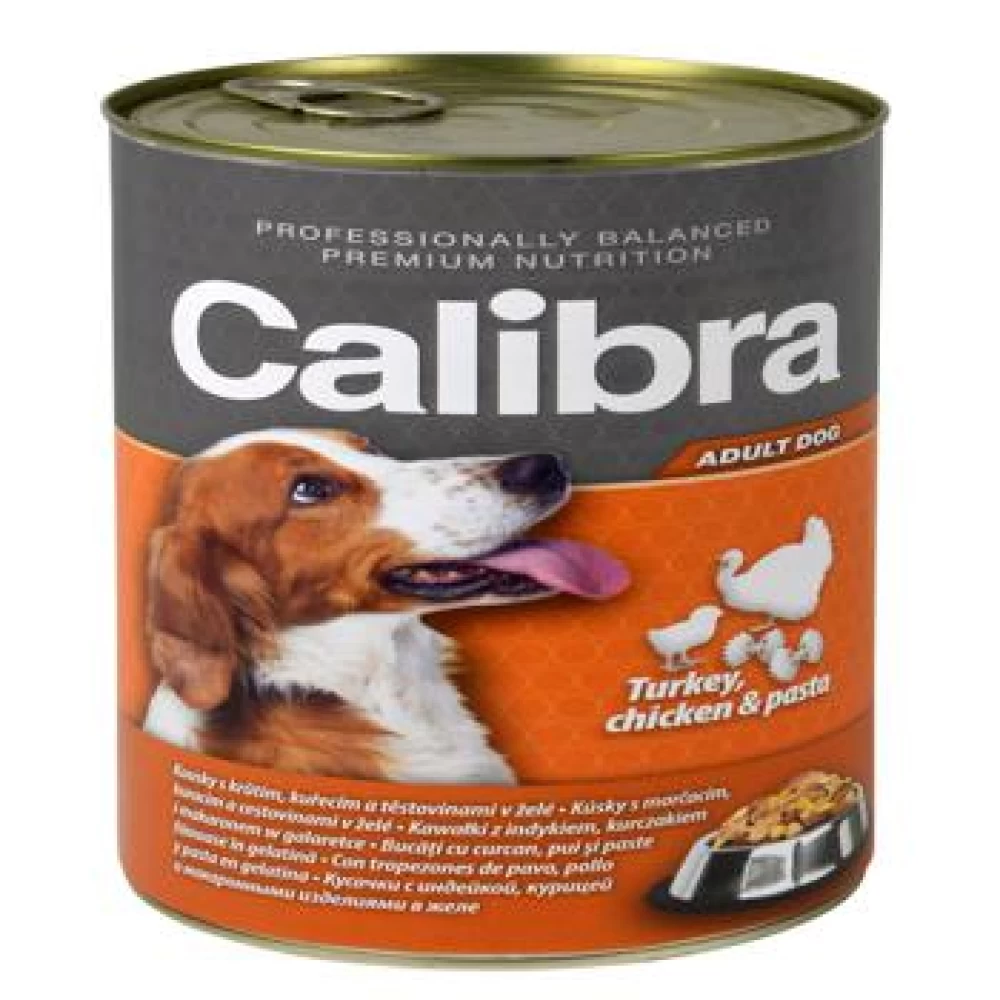 Calibra Dog Conserva Turkey and Chicken and Pasta in Jelly 1240 g Hrană Umedă pentru caini