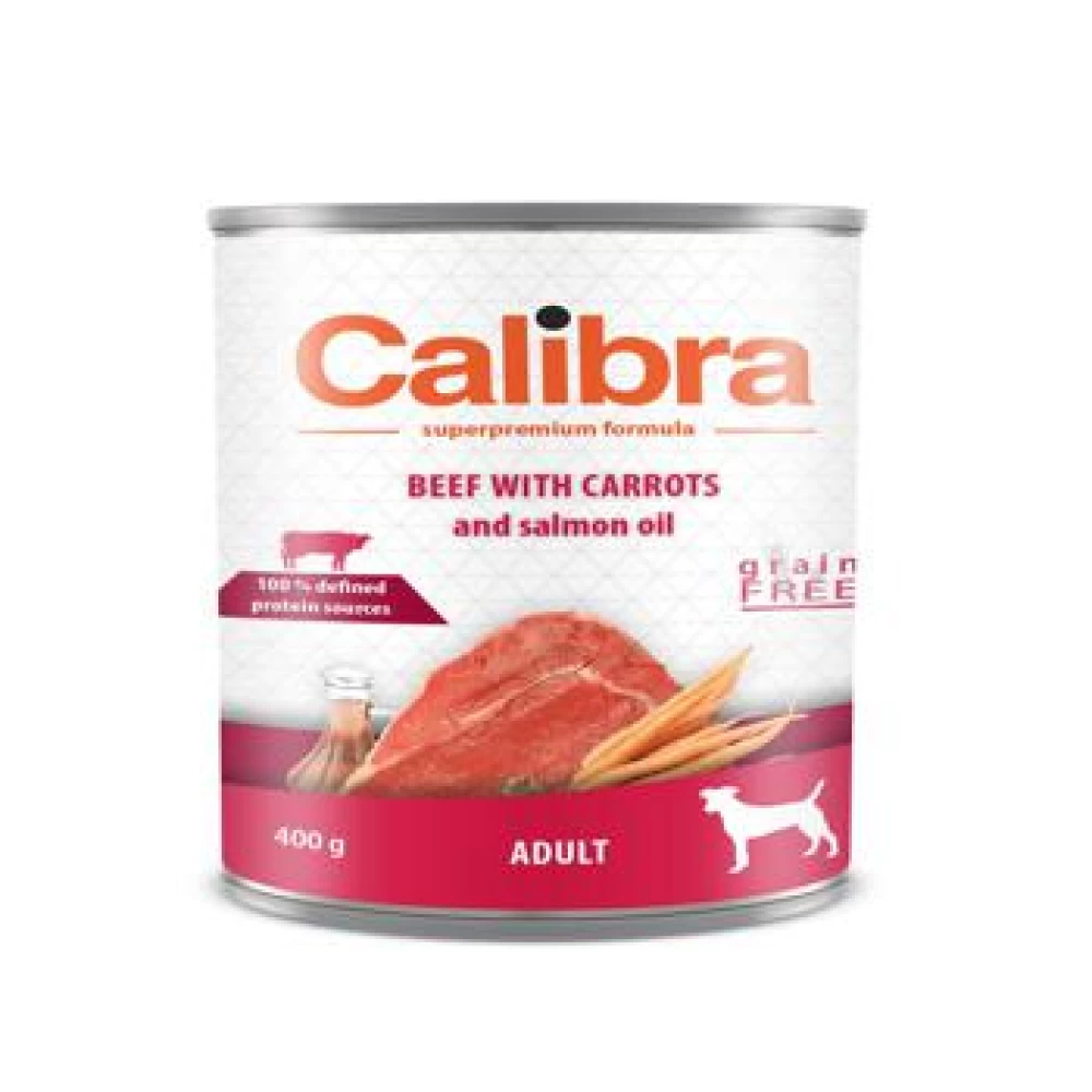 Calibra Dog Adult Vita cu Morcovi 400 g Hrană Umedă pentru caini