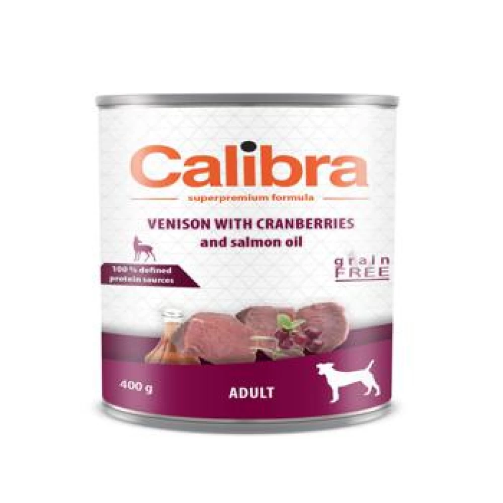 Calibra Dog Adult Vanat cu Merisoare 400 g Hrană Umedă pentru caini