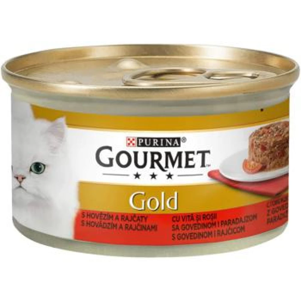 Gourmet Gold cu Vita si Rosii, 85 g Hrană Umedă pentru pisici