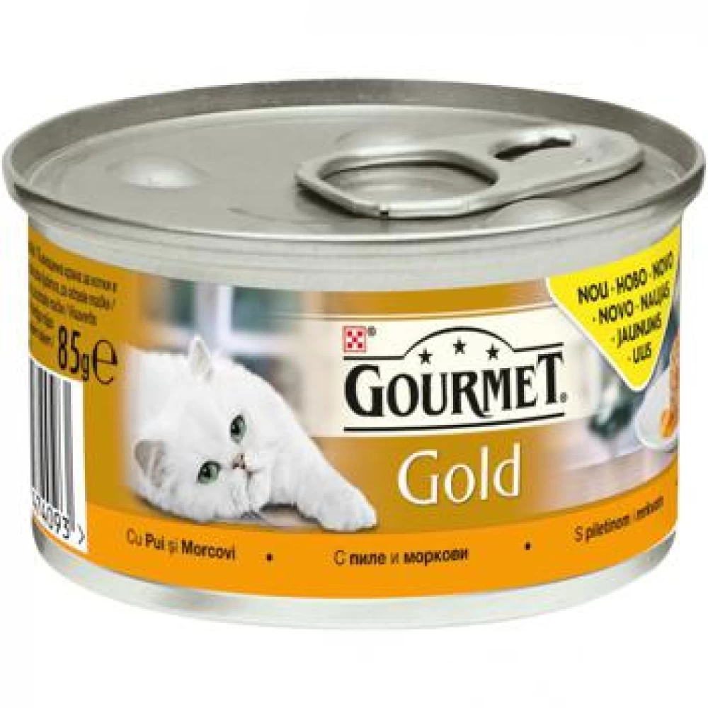 Gourmet Gold cu Pui si Morcovi, 85 g Hrană Umedă pentru pisici