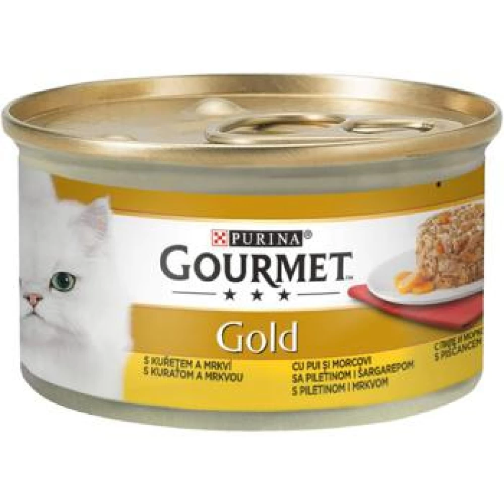 Gourmet Gold cu Pui si Morcovi, 85 g Hrană Umedă pentru pisici