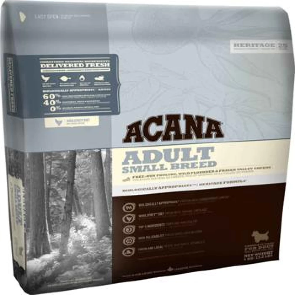 Acana Heritage Adult Small Breed, 2 kg Hrană Uscată pentru caini