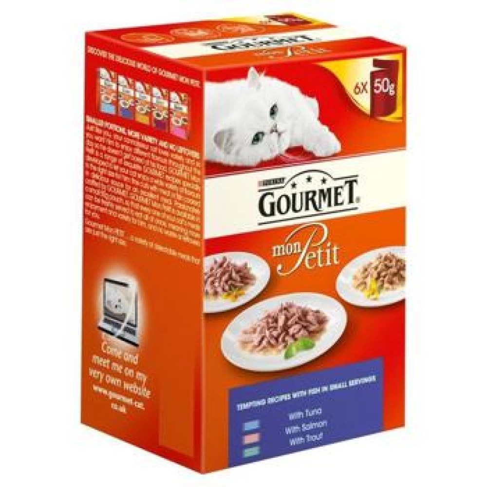 Gourmet Mon Petit cu Ton, 6 X 50 g Hrană Umedă pentru pisici