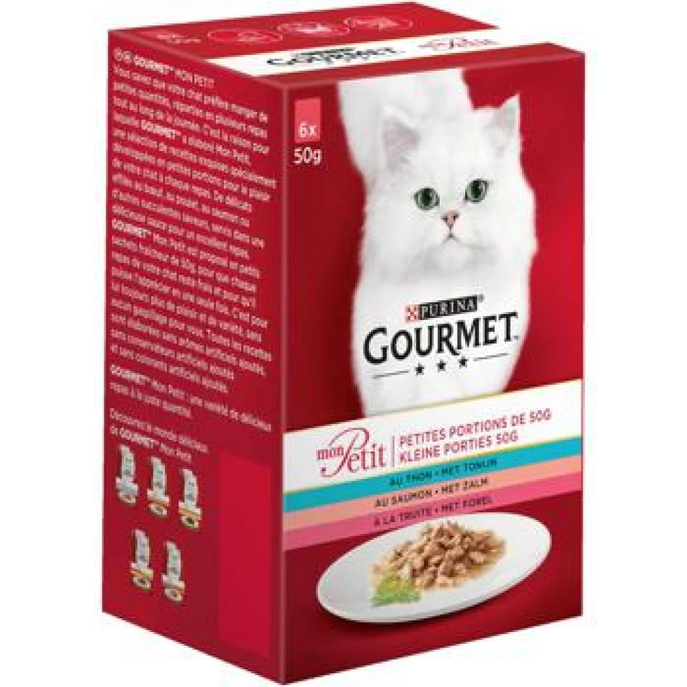 Gourmet Mon Petit cu Ton, 6 X 50 g Hrană Umedă pentru pisici