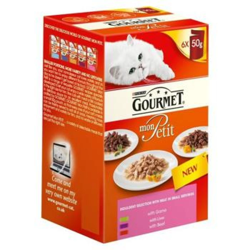 Gourmet Mon Petit cu Vita, 6 X 50 g Hrană Umedă pentru pisici