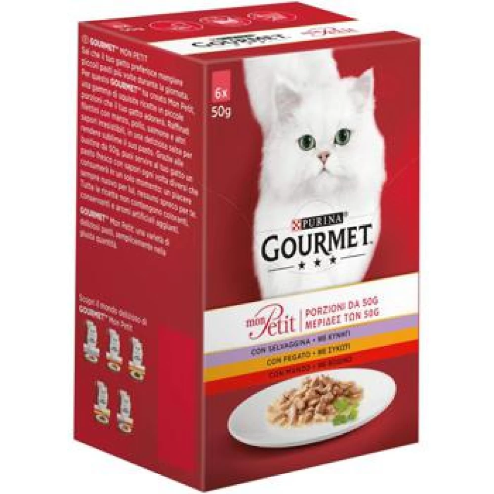 Gourmet Mon Petit cu Vita, 6 X 50 g Hrană Umedă pentru pisici