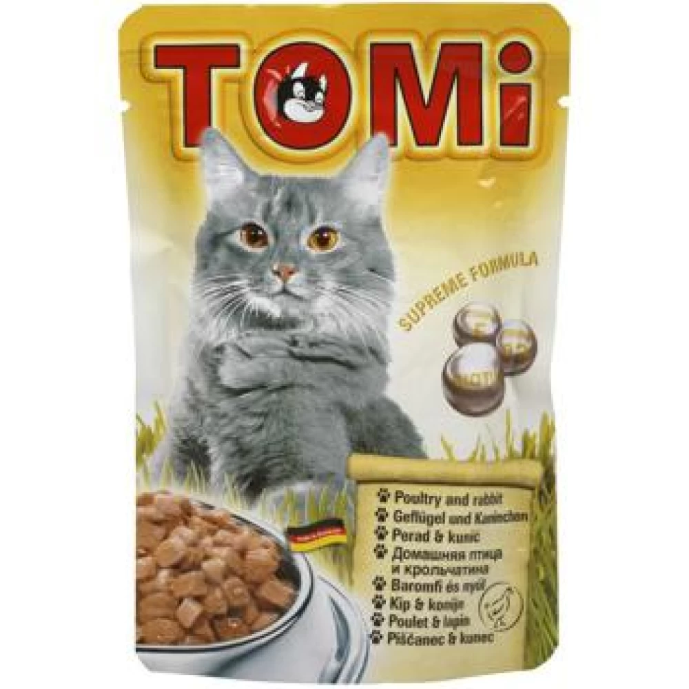 Plic Tomi Cat cu Pui si Iepure, 100 g Hrană Umedă pentru pisici