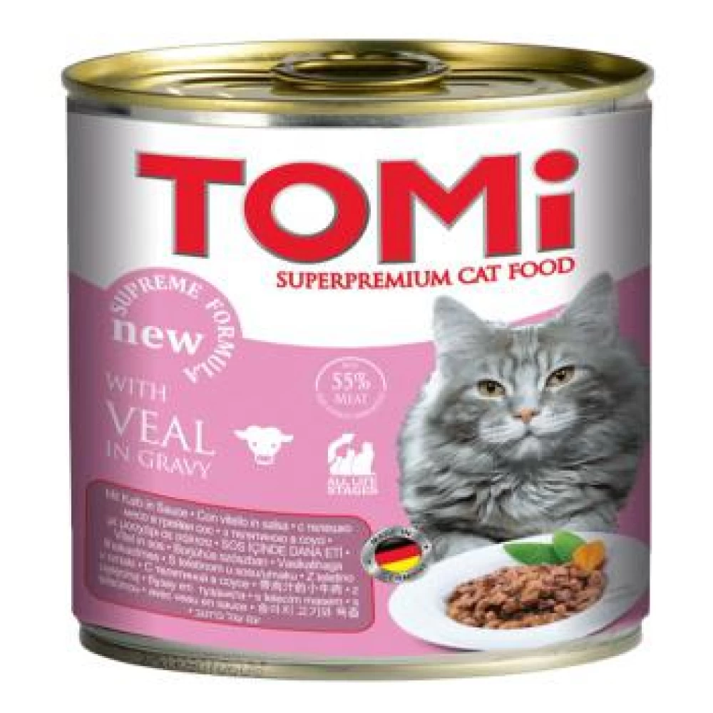 Conserva Tomi Cat cu Vitel, 400 g Hrană Umedă pentru pisici