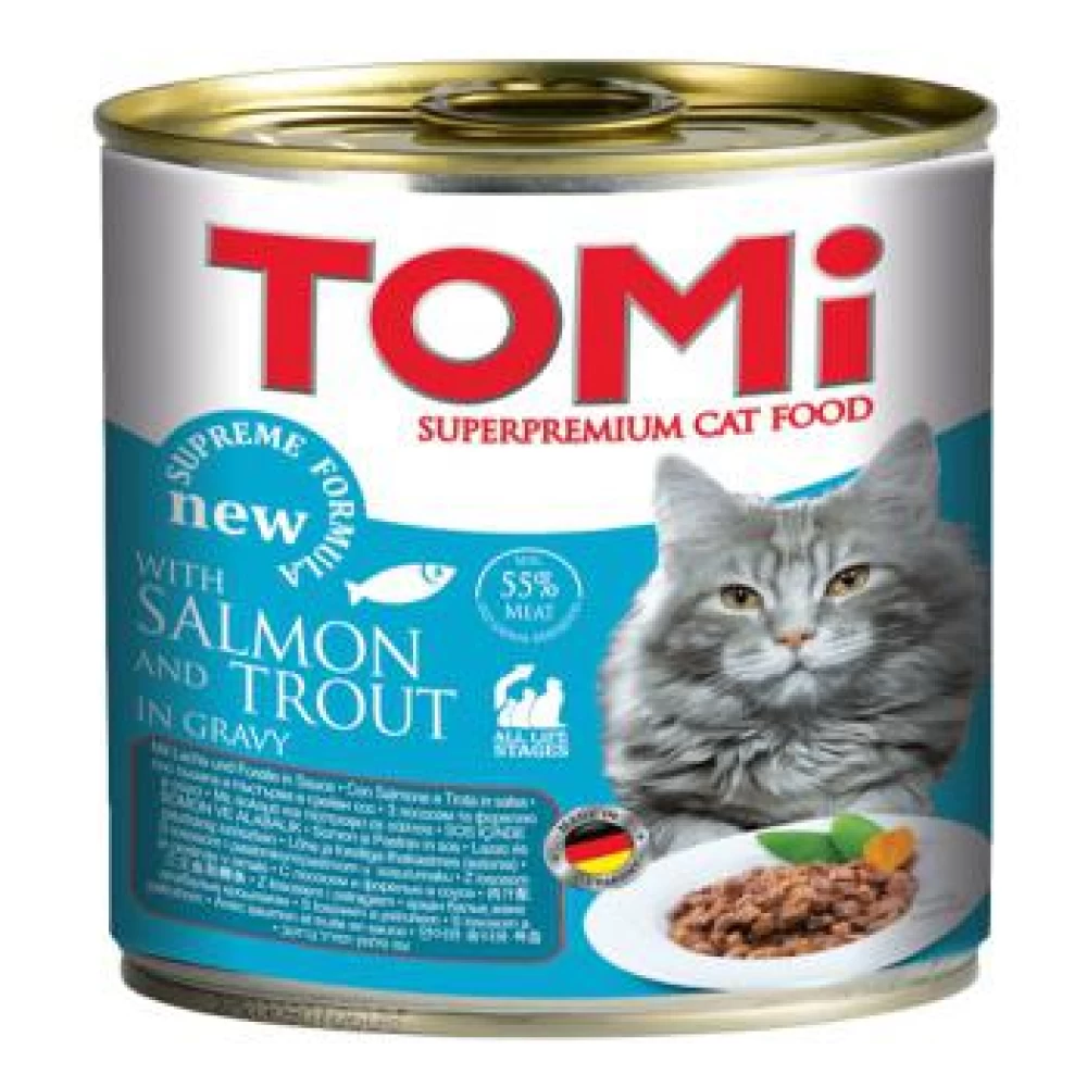 Conserva Tomi Cat Somon si Pastrav, 400 g