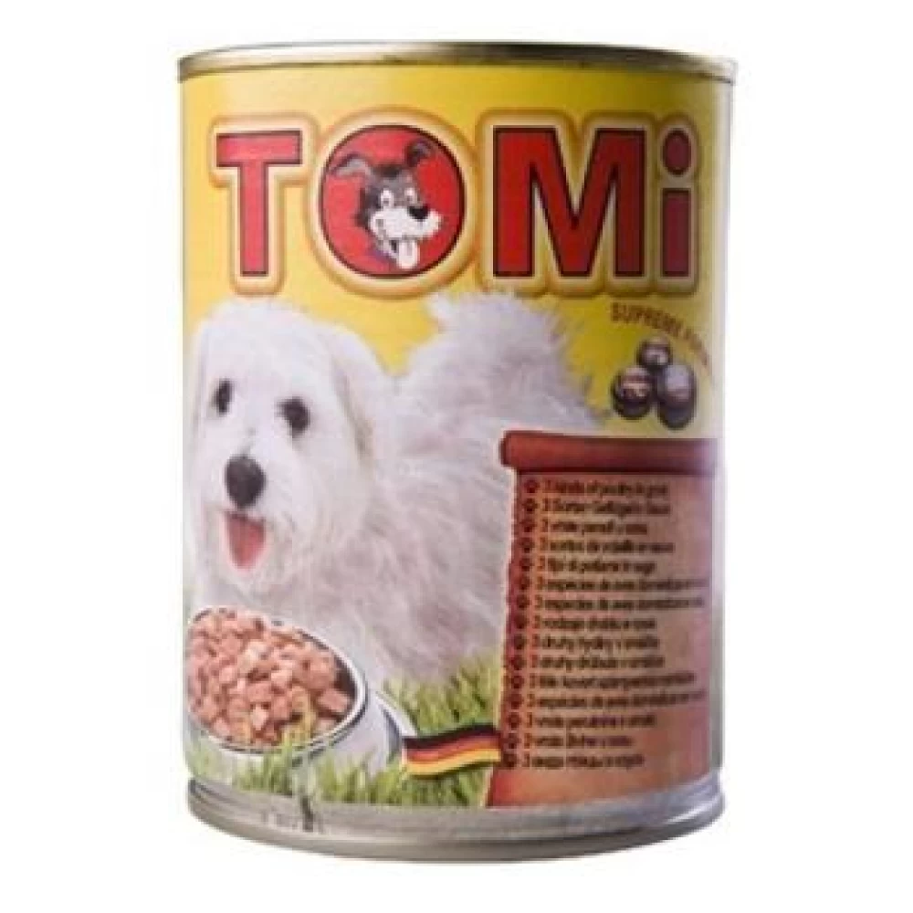 Conserva Tomi Dog cu 3 Feluri de Pasare, 400 g Hrană Umedă pentru caini