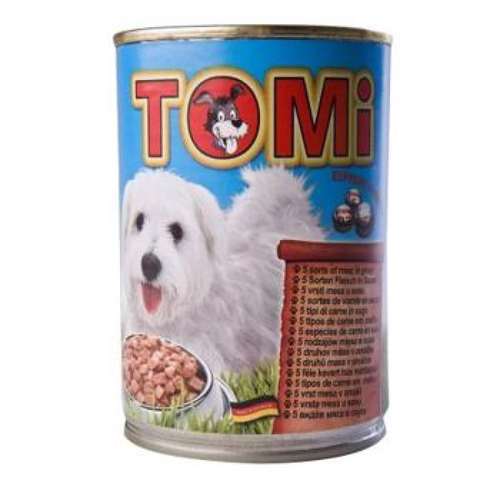 Conserva Tomi Dog cu 5 Feluri de Carne, 400 g