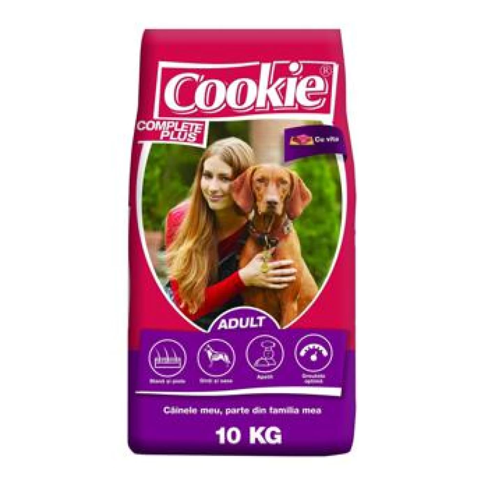 Cookie Complete Plus Adult cu Vita, 10 kg Hrană Uscată pentru caini