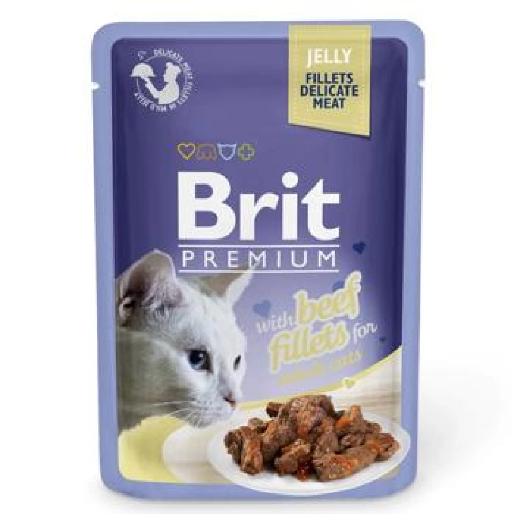 Brit Cat Delicate Beef in Jelly 85 g Hrană Umedă pentru pisici