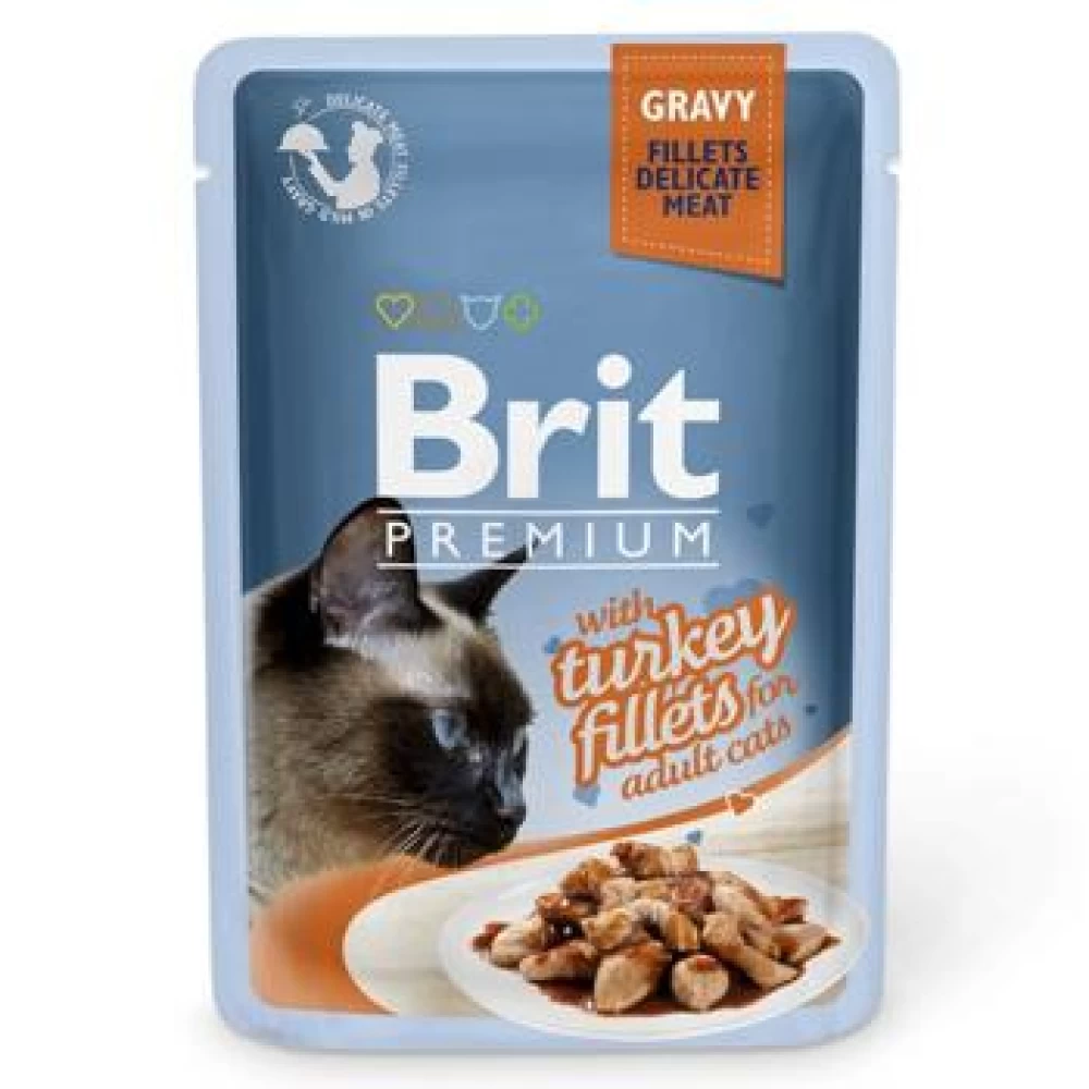 Brit Cat Delicate Turkey in Gravy 85 g Hrană Umedă pentru pisici