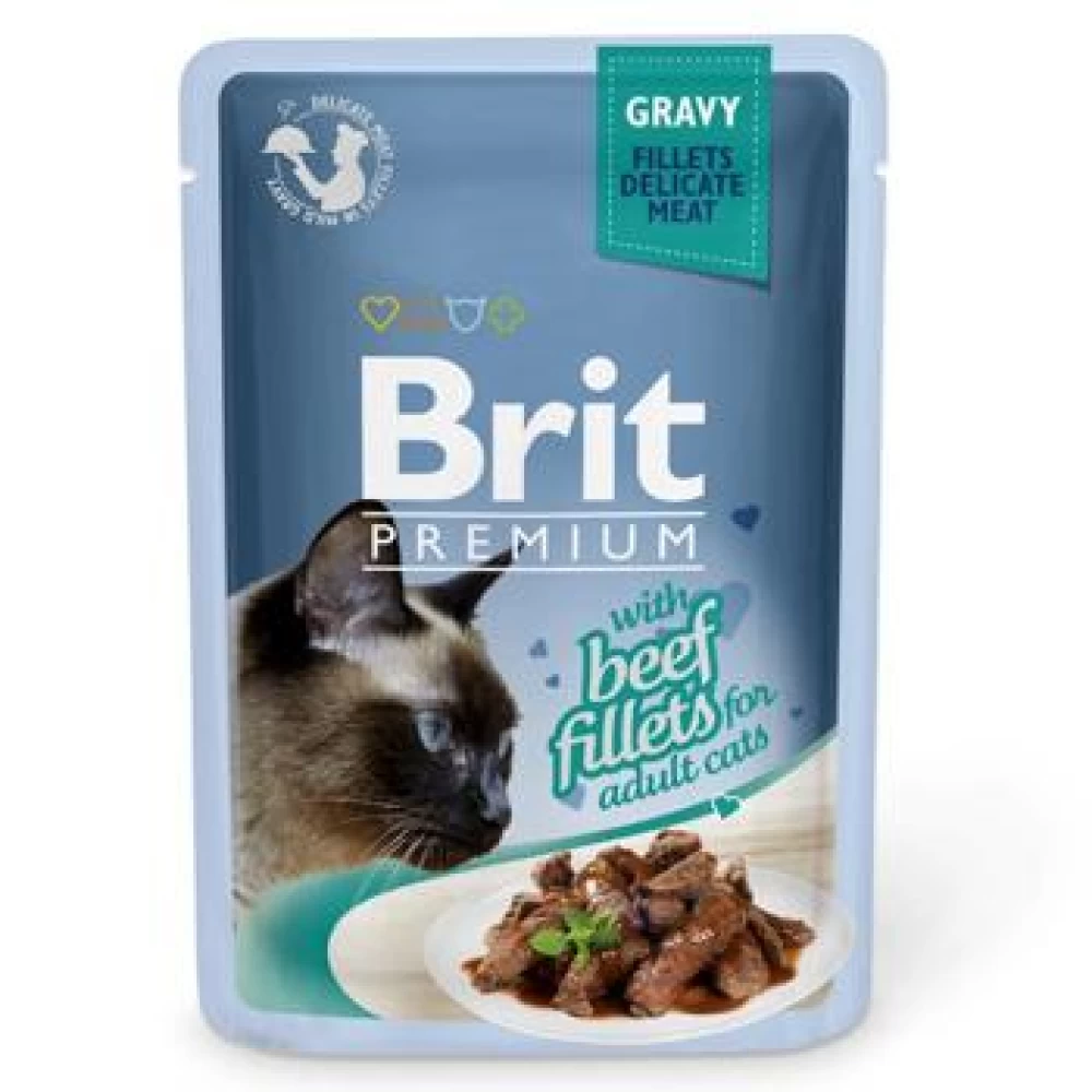 Brit Cat Delicate Beef in Gravy 85 g Hrană Umedă pentru pisici