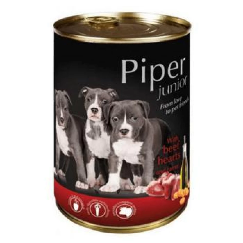 Piper Junior cu Inimi de Vita si Morcovi, 400 g Hrană Umedă pentru caini