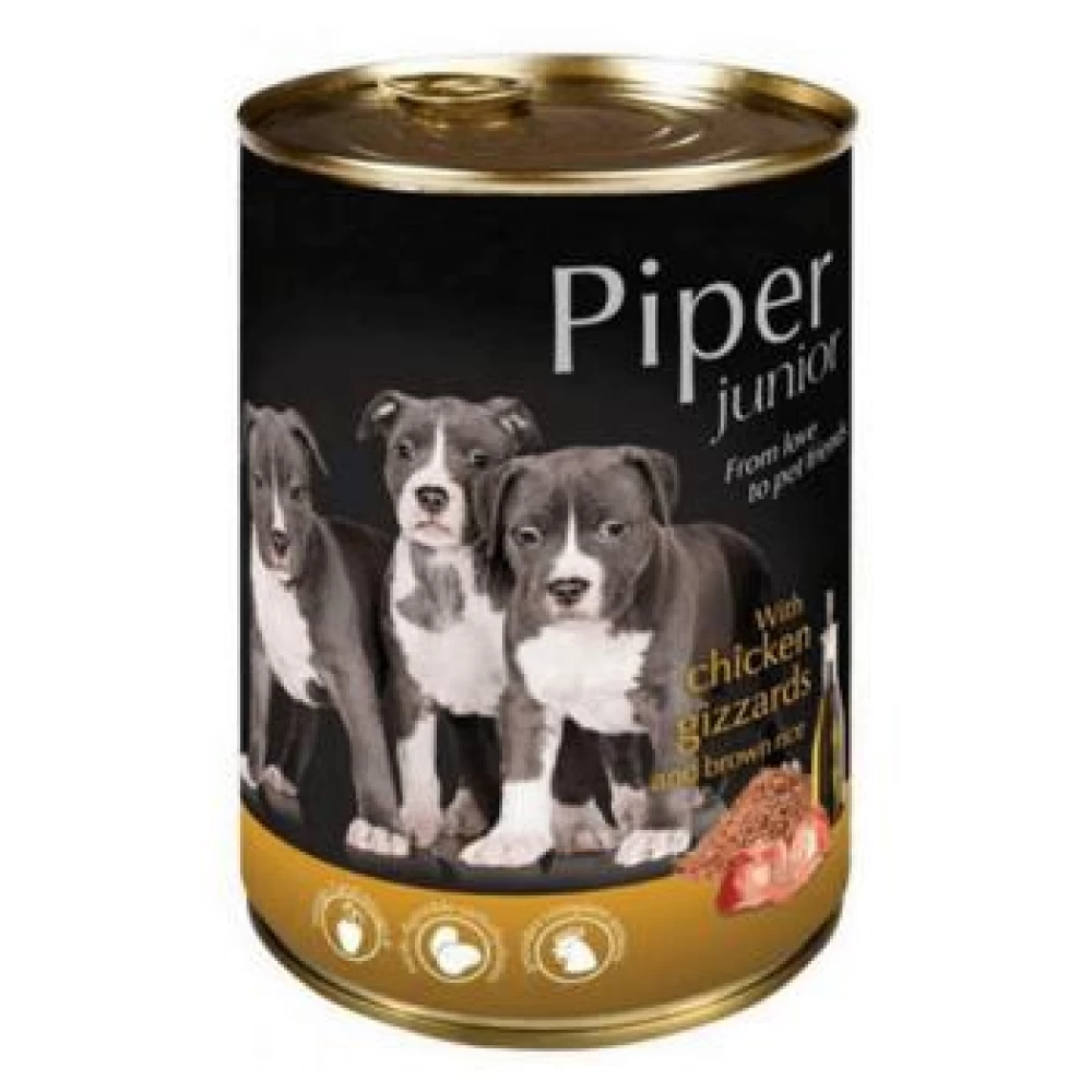 Piper Junior cu Pipote de Pui si Orez Brun, 400 g Hrană Umedă pentru caini