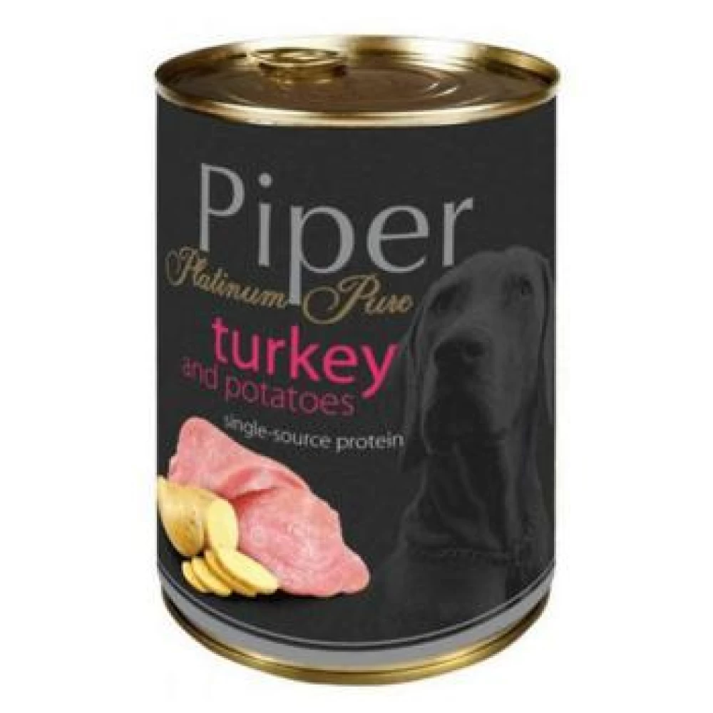 Piper Pure cu Carne de Curcan si Cartofi, 400 g Hrană Umedă pentru caini