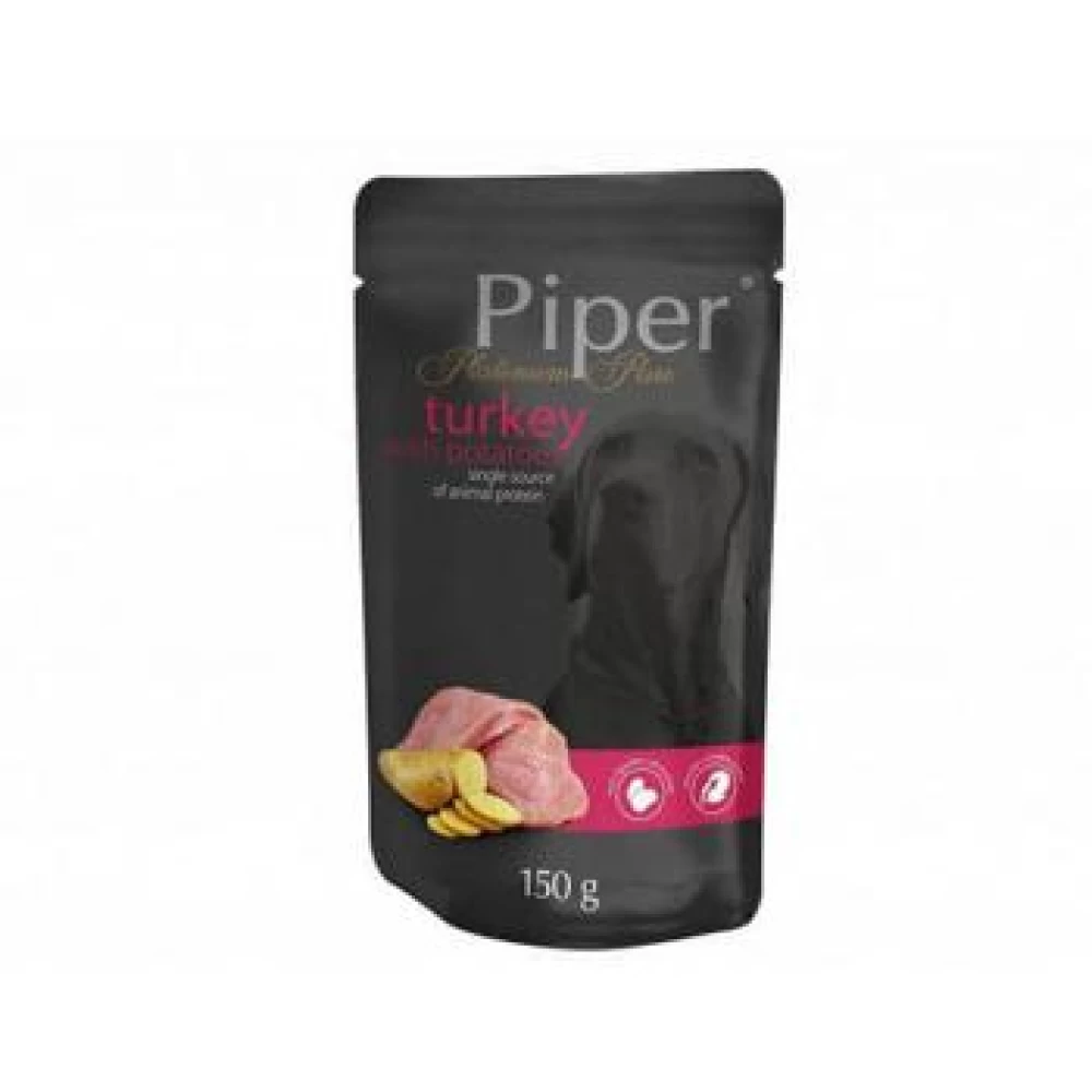 Piper Pure cu Carne de Curcan si Cartofi, 150 g Hrană Umedă pentru caini