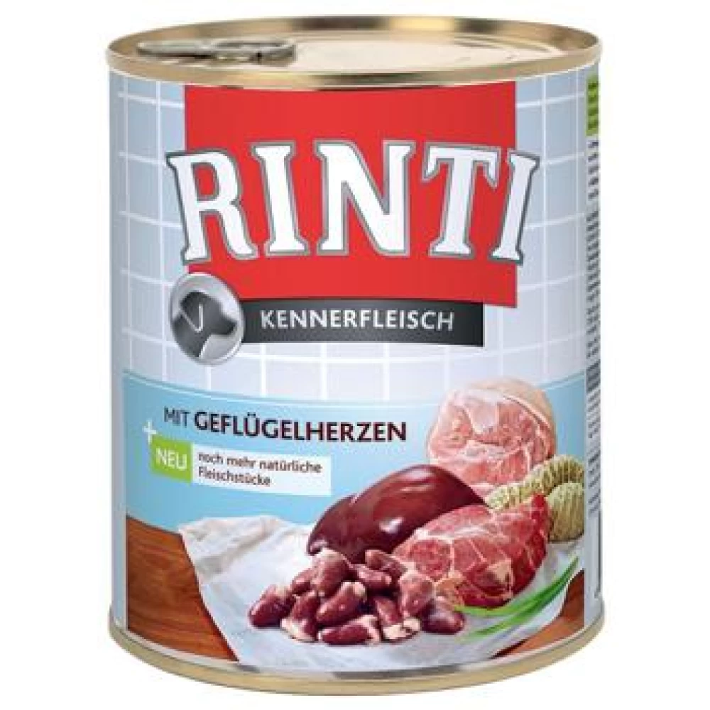 Rinti cu inimi de pui 400 g Hrană Umedă pentru caini