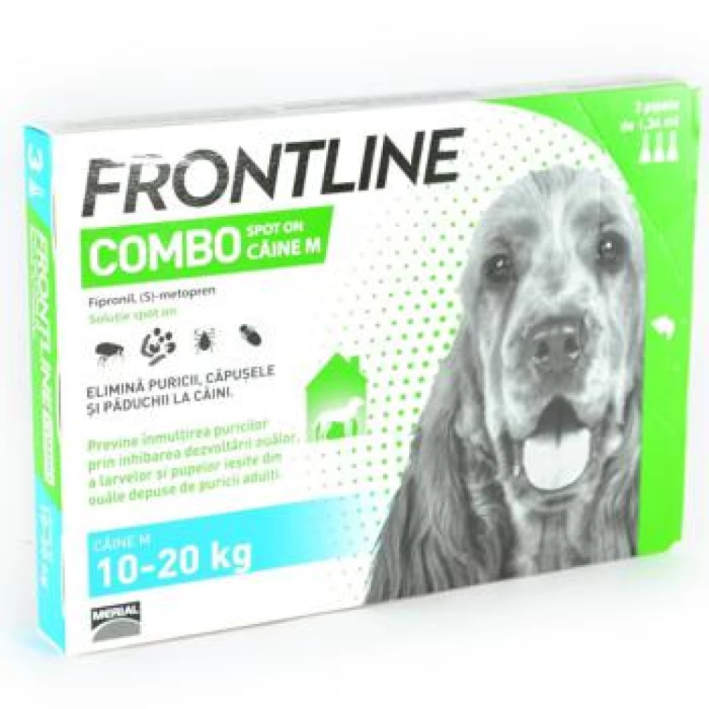 Frontline Combo M Caine 10-20 kg, 3 pipete