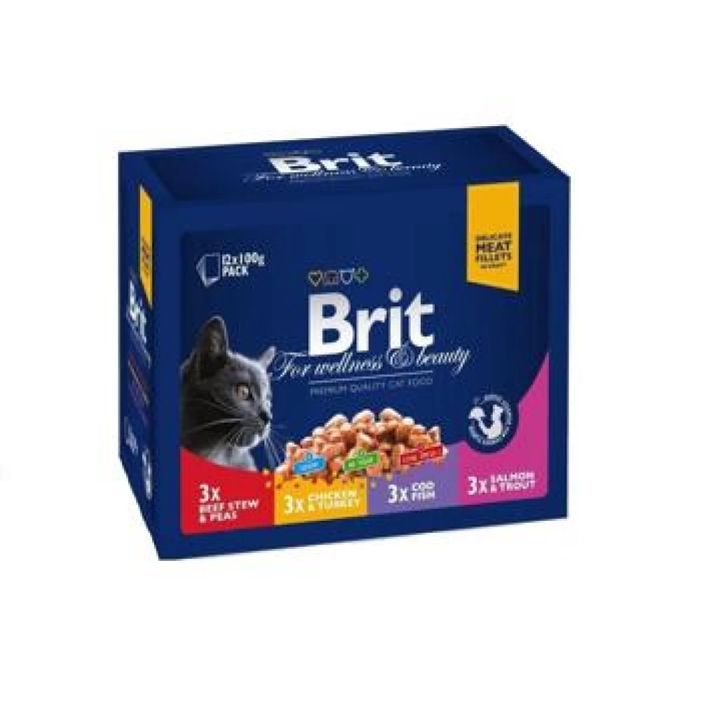 Brit Premium Cat plic Family Variety 12 x 100 gr Hrană Umedă pentru pisici