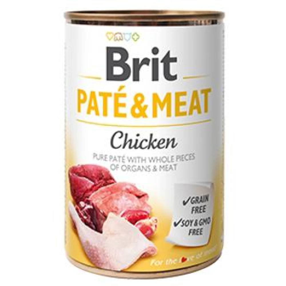 Brit Pate & Meat Cu Pui, 400 g Hrană Umedă pentru caini