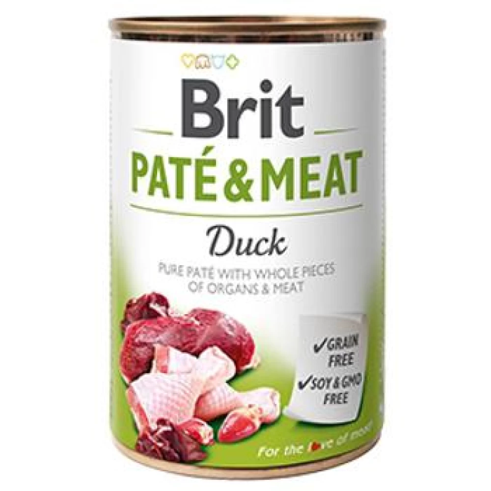 Brit Pate & Meat Cu Rata, 400 g Hrană Umedă pentru caini